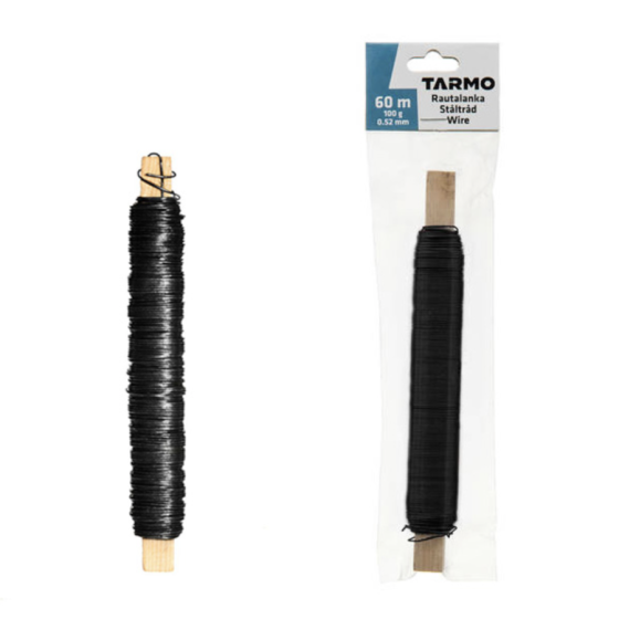 Stieple 0,52mm 60m melna